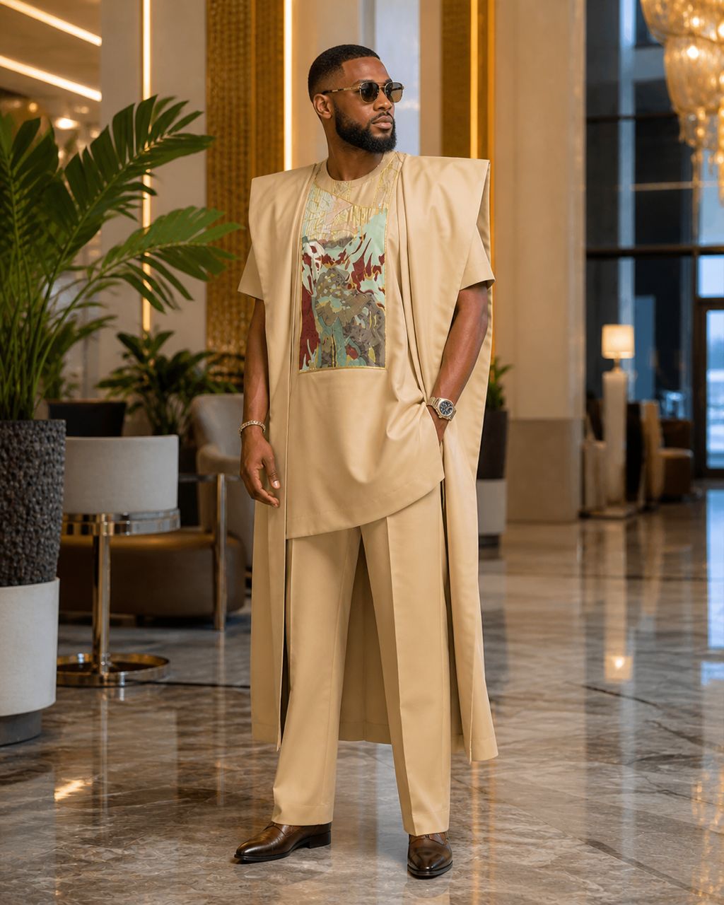 T&T Imperial Canvas Agbada Set