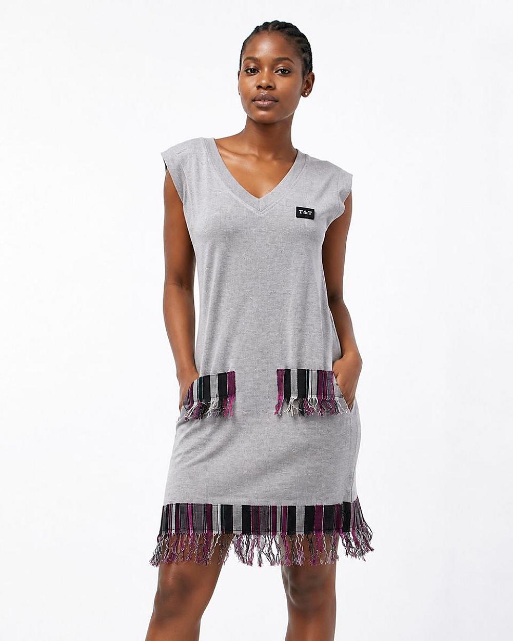 T&T Silver Fringe Heritage Shift Dress